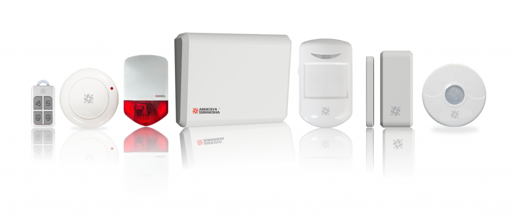 Abhedya Suraksha wireless alarm system product range
